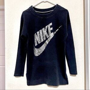 NIKE WOMENS LONG SLEEVE METALLIC LOGO BLACK CREW SWEATSHIRT Womens size XS